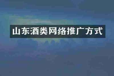 山东酒类网络推广方式