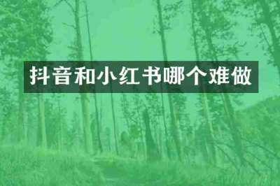 抖音和小红书哪个难做