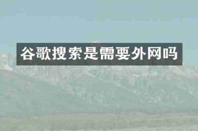 谷歌搜索是需要外网吗
