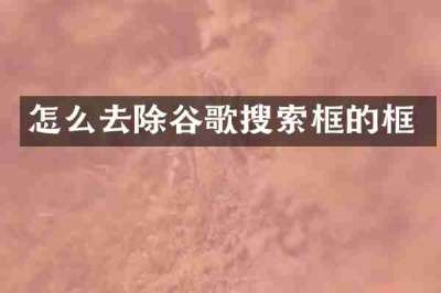 怎么去除谷歌搜索框的框