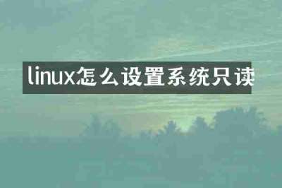 linux怎么设置系统只读