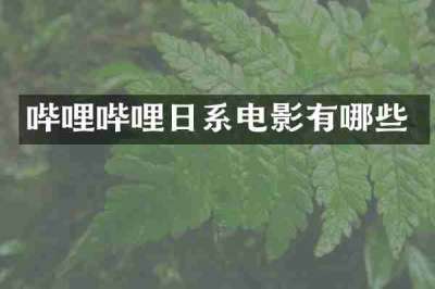 哔哩哔哩日系电影有哪些