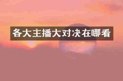 各大主播大对决在哪看