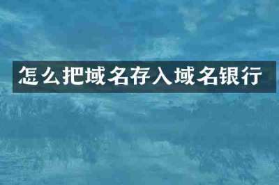 怎么把域名存入域名银行