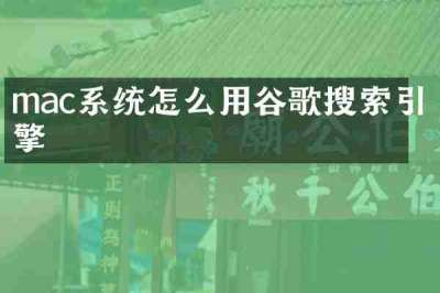mac系统怎么用谷歌搜索引擎