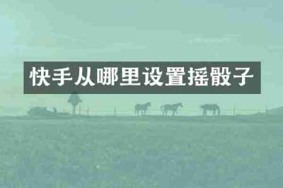 快手从哪里设置摇骰子