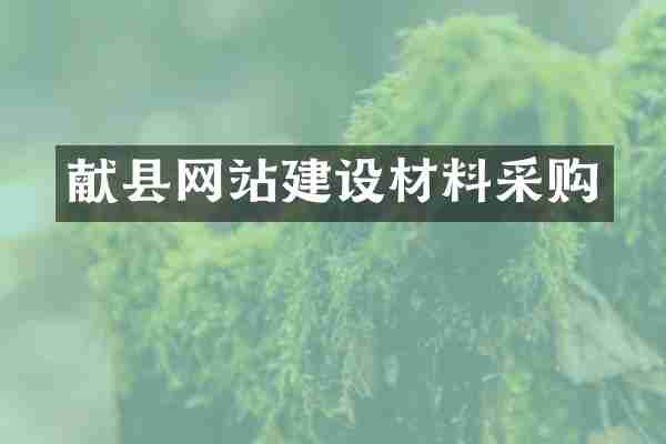 献县网站建设材料采购