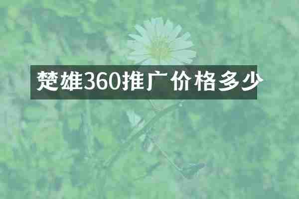 楚雄360推广价格多少
