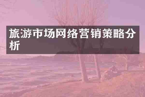 旅游市场网络营销策略分析