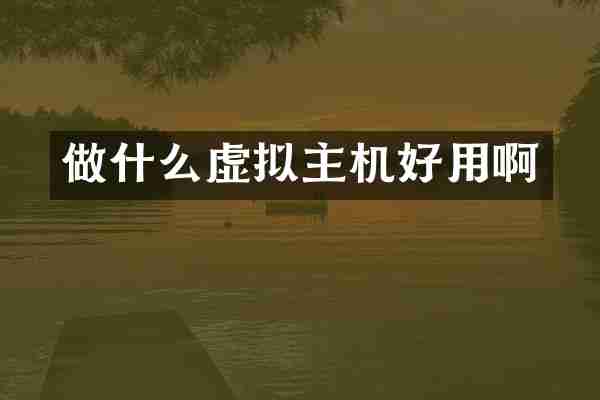 做什么虚拟主机好用啊