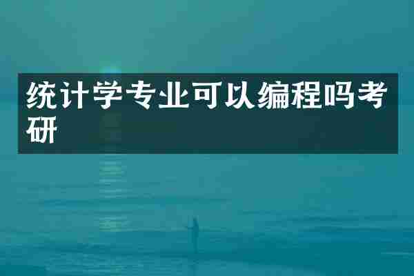 统计学专业可以编程吗考研