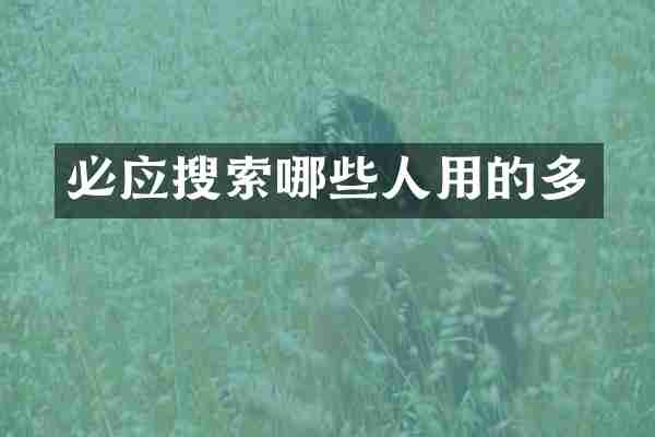 必应搜索哪些人用的多