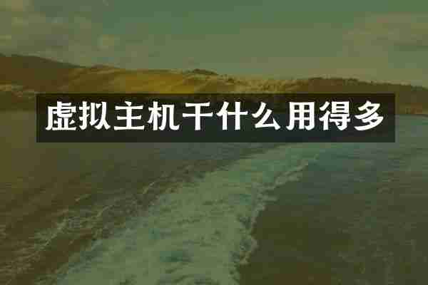 虚拟主机干什么用得多
