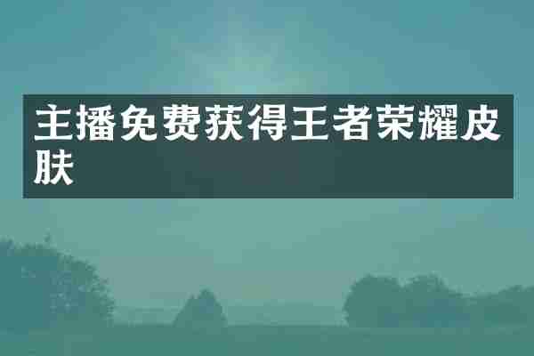主播免费获得王者荣耀皮肤