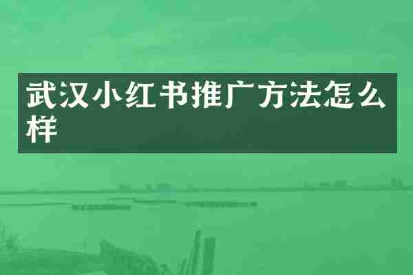 武汉小红书推广方法怎么样