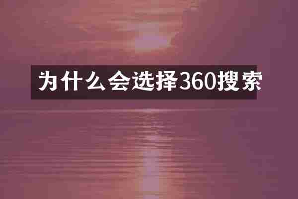 为什么会选择360搜索