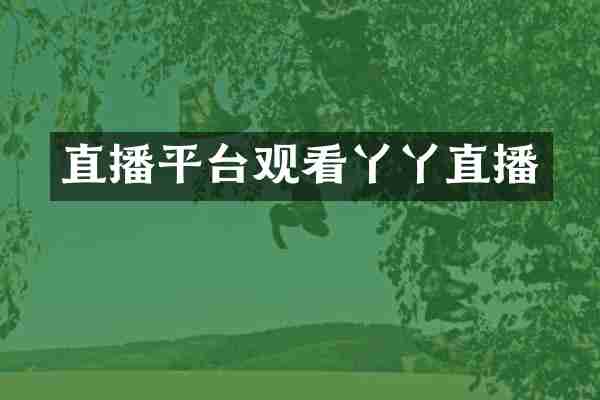 直播平台观看丫丫直播