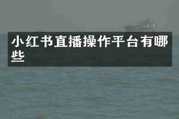 小红书直播操作平台有哪些