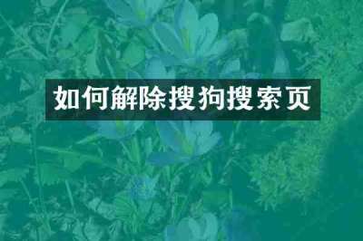如何解除搜狗搜索页