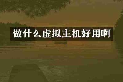做什么虚拟主机好用啊