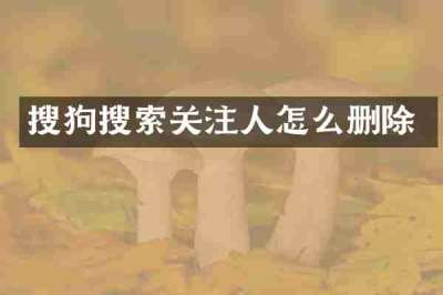 搜狗搜索关注人怎么删除