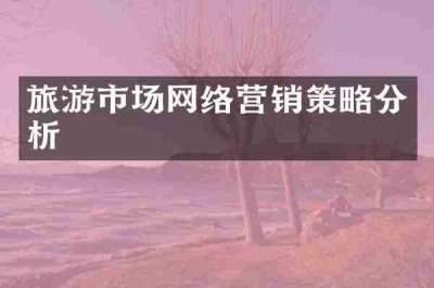 旅游市场网络营销策略分析