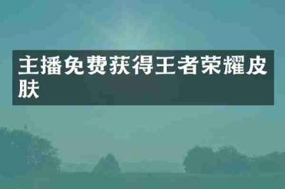 主播免费获得王者荣耀皮肤