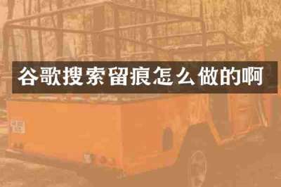 谷歌搜索留痕怎么做的啊