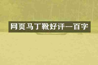 网页马丁靴好评一百字