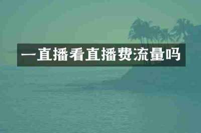 一直播看直播费流量吗