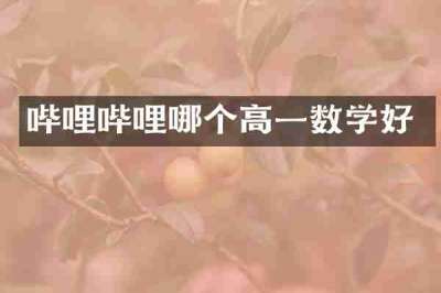 哔哩哔哩哪个高一数学好