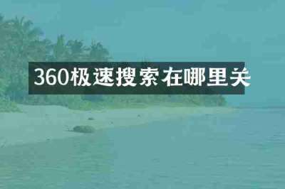 360极速搜索在哪里关