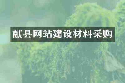 献县网站建设材料采购