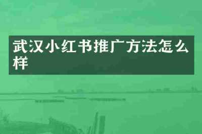武汉小红书推广方法怎么样