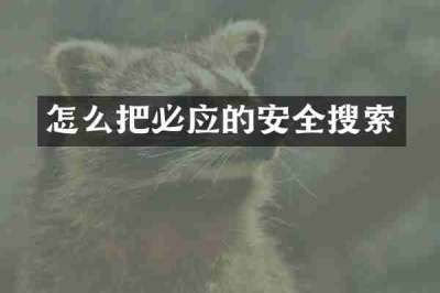 怎么把必应的安全搜索
