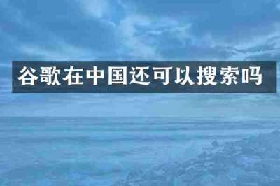 谷歌在中国还可以搜索吗