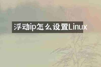 浮动ip怎么设置Linux