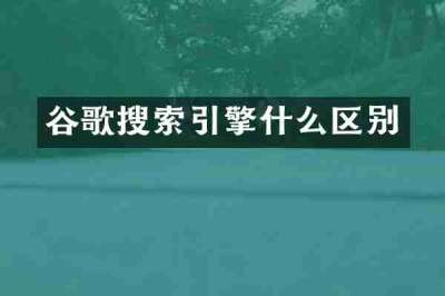谷歌搜索引擎什么区别