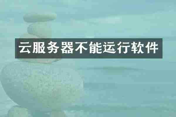 云服务器不能运行软件
