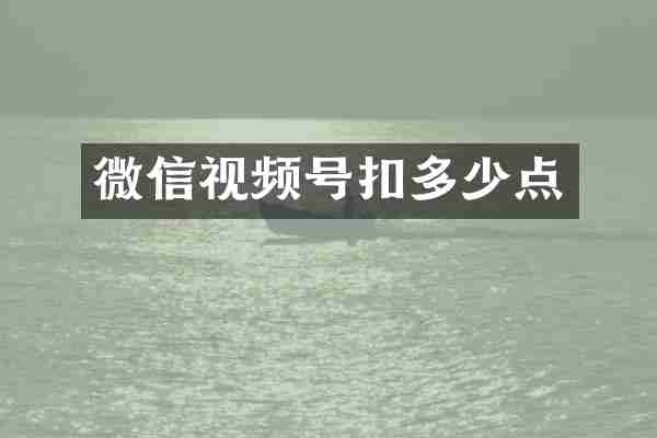 微信视频号扣多少点