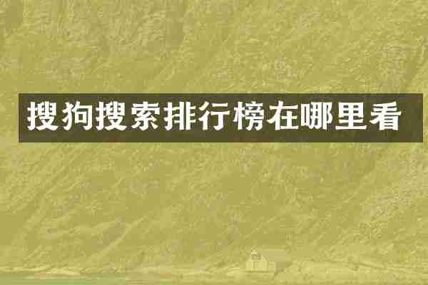 搜狗搜索排行榜在哪里看