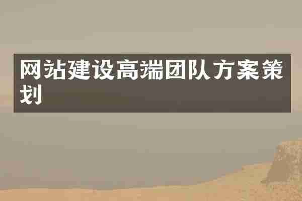 网站建设高端团队方案策划