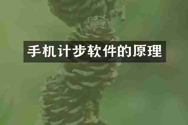 手机计步软件的原理