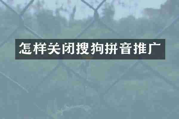 怎样关闭搜狗拼音推广