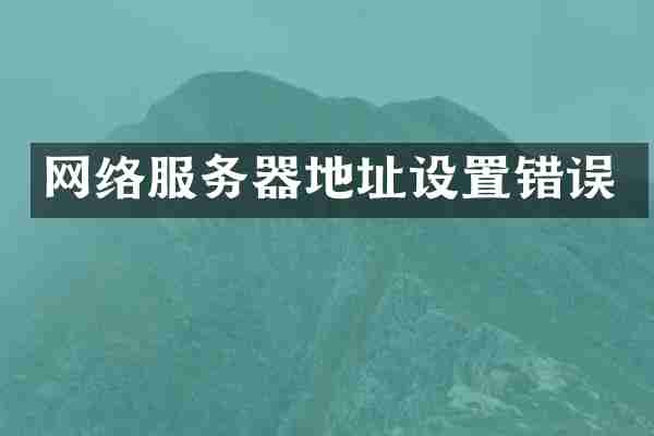 网络服务器地址设置错误