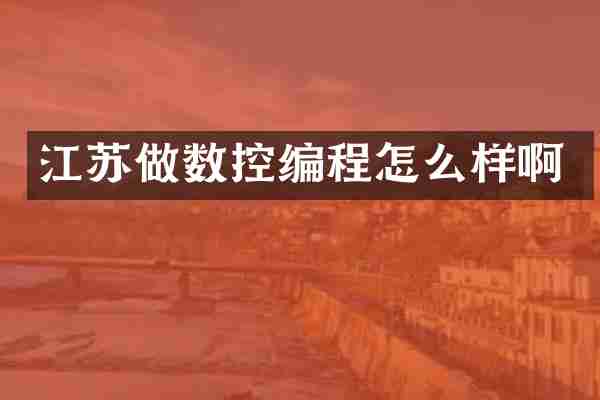 江苏做数控编程怎么样啊