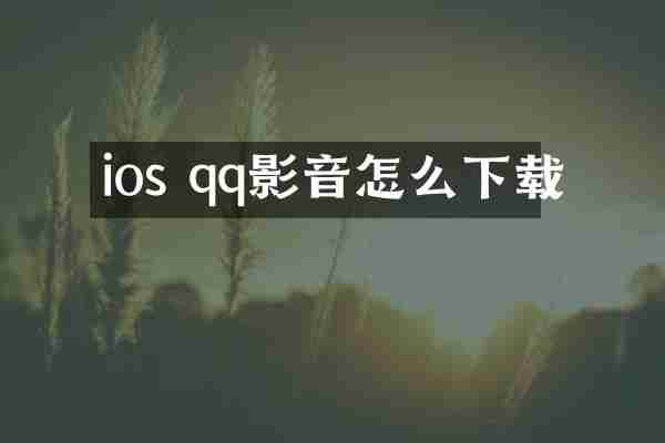 ios qq影音怎么下载