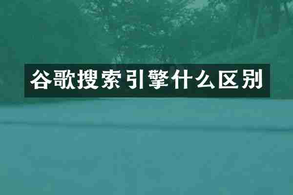 谷歌搜索引擎什么区别