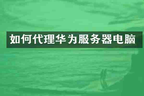 如何代理华为服务器电脑
