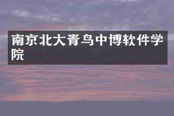 南京北大青鸟中博软件学院